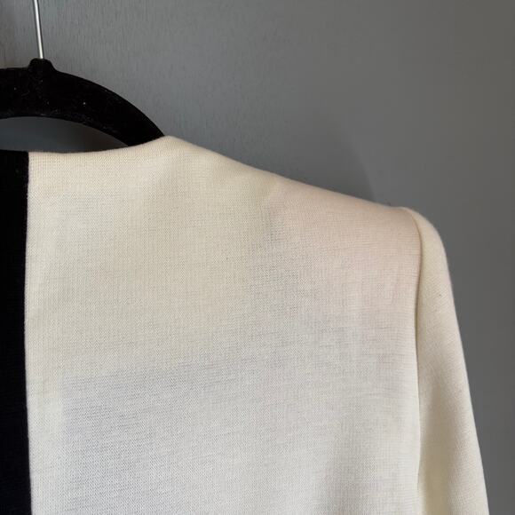 Vintage Women's Small Colorblock B&W Big Button Blazer Retro 90's Classic MCM - Picture 4 of 7